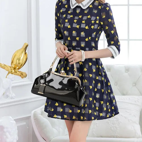 Miniatura 2 de Bolso de mano de charol brillante para mujer, bolso de mano con asa superior, bolso de hombro de noche, bolso de boda, bolso retro