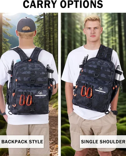 Miniatura 5 de Fishing Backpack with Rod Holders,900D Oxford Water-Resistant Fishing Gear,42L Large Storage Tackle Bag for Men