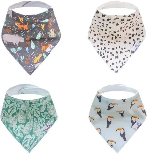 Miniatura 29 de Copper Pearl Baby Bibs 4 Pack, Printed Bandana Drool Bibs for Baby Girl & Boy, Soft Cotton Drooling Teething Bibs Claire