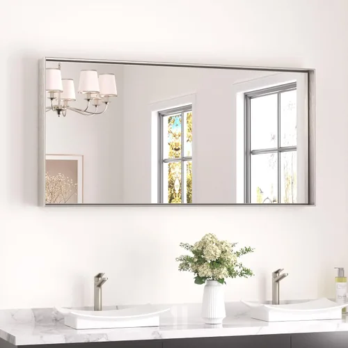 Miniatura 53 de Keonjinn - Espejo rectangular con marco negro para baño de 40 x 30 pulgadas, espejo de pared para sobre el lavabo, espejos de tocador de metal