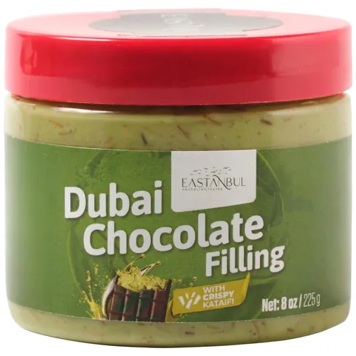 Eastanbul Mezcla de barra de chocolate Dubai, 8 onzas, relleno de pistacho de barra de chocolate Dubai, crujiente premium Kataifi y crema de