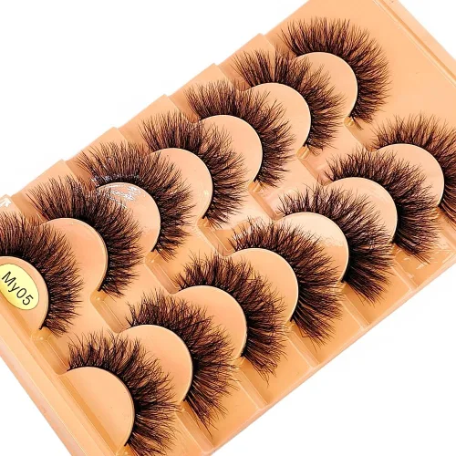 Miniatura 4 de Nuevo diseño de 7 pares de pestañas de manga mojadas 3D extensiones de pestañas esponjosas maquillaje moda largas gruesas naturales pestañas falsas