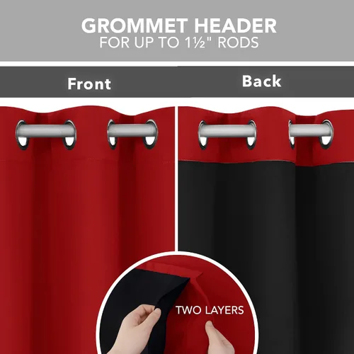 Miniatura 126 de Deconovo Cortinas opacas 100% con forro negro, cortinas con ojales aisladas térmicamente que reducen el ruido, doble capa para oscurecer