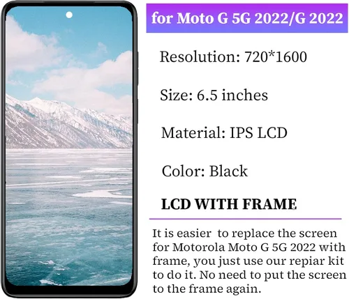 Miniatura 6 de Para Moto G 5G 2022 Reemplazo de pantalla con marco G 2022 XT2213-1 XT2213-3 XT2213DL Pantalla táctil LCD Digitalizador Asamblea Kits