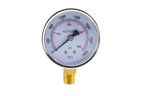 SÜA - Manómetro de alta presión para regulador de acetileno 0-400 psi - 2.5 pulgadas