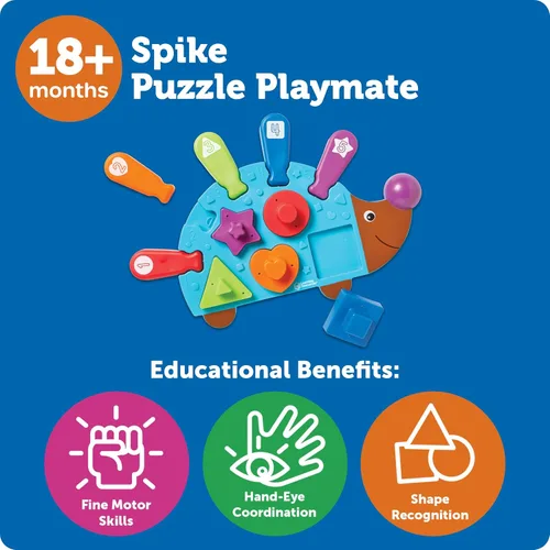 Miniatura 6 de Learning Resources Spike The Fine Motor Hedgehog Puzzle Playmate - 11 piezas, a partir de 18 meses, juego de motricidad fina, reconocimiento