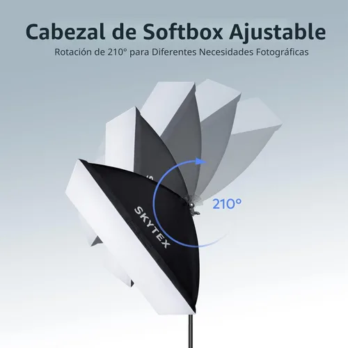Miniatura 6 de Skytex Kit de Iluminación Softbox (Paquete de 2), Caja Suave de 20 x 28 pulgadas Bombilla LED E27 de 85W, 2700-6400K, Iluminación Continua