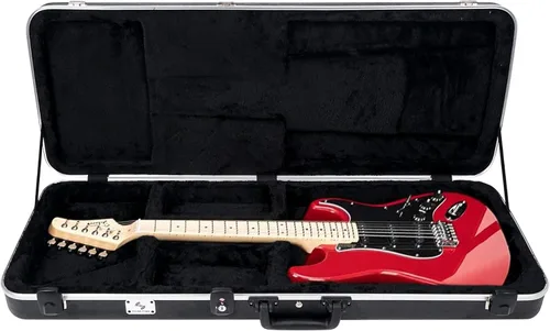 Sound Town Funda ligera de ABS para guitarra eléctrica con pestillo de bloqueo aprobado por la TSA e interior de felpa de espuma EPS (STEC-500)