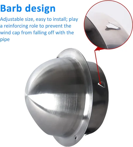 Miniatura 4 de 2 a 12 pulgadas, rejilla de ventilación de acero inoxidable, salida de ventilación de pared extractora, con malla, resistente a la intemperie