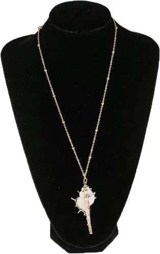 Miniatura 6 de Dcfywl731 3 piezas de collar de concha de mar para mujer, collares de playa, collar de caracola, collar de cadena de oro