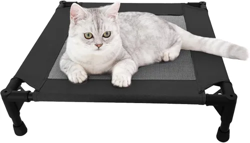 Miniatura 2 de Pozico Cama elevada para mascotas con malla transpirable para gatos y perros pequeños, cuna refrescante elevada para cachorros y gatitos, 18.9 x