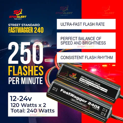 Miniatura 4 de WigWagger señal oscilante electrónica alternante, con 72 destellos de LED, relé de emergencia para policía, ambulancia, controlador universal de LED