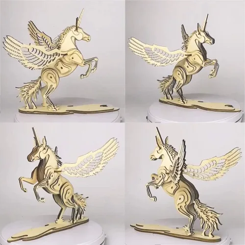Miniatura 3 de Rompecabezas de madera 3D grabado láser, kit de construcción de montaje seguro para adolescentes y adultos, modelos mecánicos 3D de animales