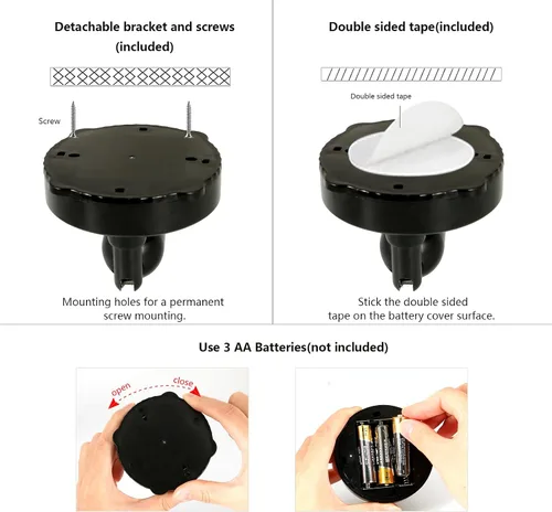 Miniatura 7 de Foco inalámbrico a pilas, luces ascendentes RGB con control remoto y temporizador, luz LED para plantas de interior, iluminación de acento para Negro