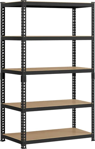 Miniatura 12 de Topeakmart Estantes utilitarios de 5 niveles, estantes de almacenamiento de metal, estanterías ajustables, montaje sin tornillos, estantes de Negro