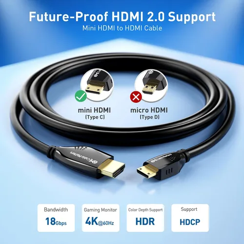 Miniatura 2 de Cable Matters Cable corto HDMI a HDMI de alta velocidad 4K a 60Hz - 3 pies, HDMI2.0 listo para tabletas, Nikon, Sony, Canon DSLR, Raspberry Pi Zero