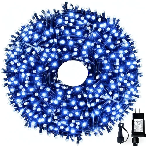 Miniatura 14 de MZD8391 300 luces LED rojas y verdes de 105 pies, luces de Navidad para interiores y exteriores, luces de árbol de Navidad, decoraciones de fiesta