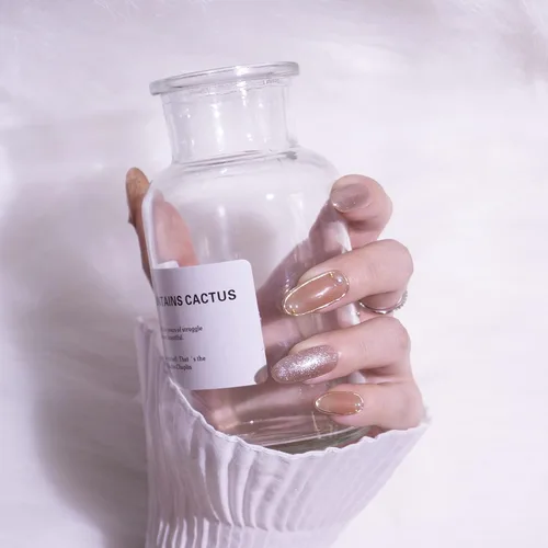 Miniatura 8 de LIGHT RAIN - Uñas a presión de longitud media, con diseño de galaxia Andromeda, uñas postizas de gel, reutilizables, de lujo, de siete capas