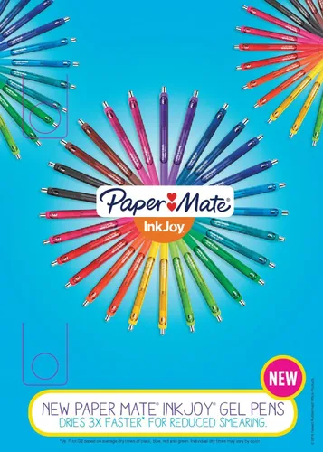 Miniatura 6 de Paper Mate InkJoy - Bolígrafos de gel con punta fina, tinta negra 0.5mm, agarre ergonómico de confort, caja de 12
