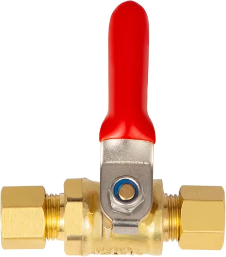 Miniatura 8 de Mini Válvula de Bola de Latón Sin Plomo con Interruptor de Cierre, Conexión de Compresión de 1/4 pulgada por Conexión de Compresión de 1/4 pulgada