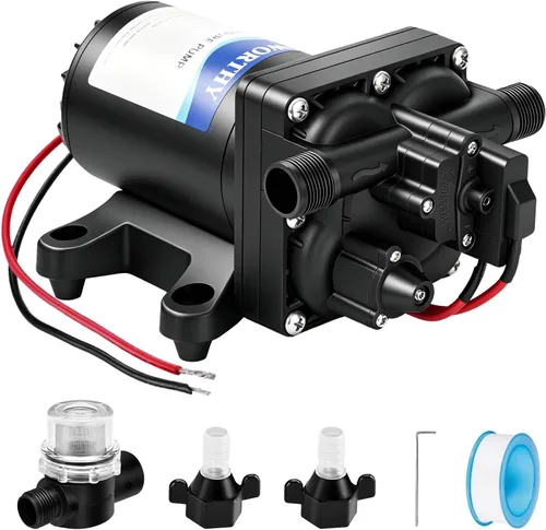 Miniatura 14 de Bomba de agua ECO-WORTHY para RV de 12 voltios 3.5 GPM 50 PSI 12 V Bomba de diafragma fresca con interruptor de presión y autocebante para RV, yate