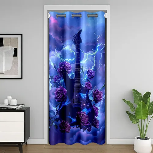 Miniatura 30 de Castle Fairy Cowboy Boots Door Curtain for Doorways Privacy Bohemia Musical Guitar Doorway Curtain Western Rustic Cowgirl All Season Blackout