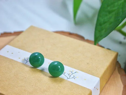 Miniatura 5 de Aretes de jade para mujer, hipoalergénicos, hechos a mano, joyería de jade verde real para mujeres y hombres, regalo para aniversario, graduación