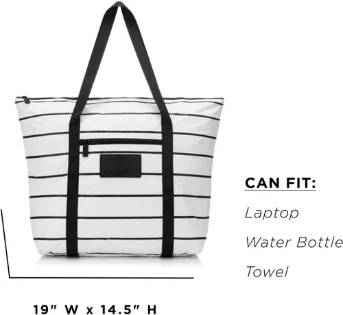 Miniatura 8 de ALOHA Collection Bolsa de playa plegable a prueba de salpicaduras con cremallera superior. Bolsa de mano lavable para piscina, playa y viajes