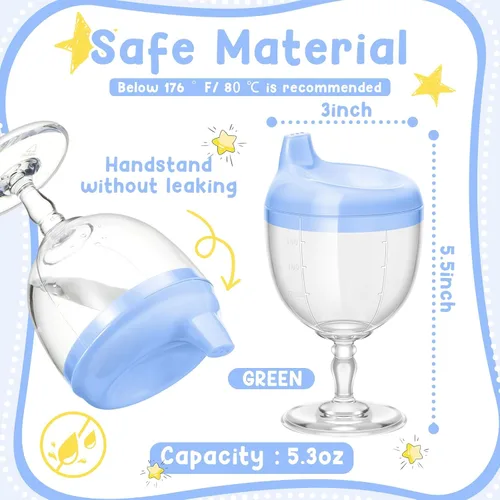 Miniatura 2 de Irenare 1 Pieza Taza Sippy de Vino para Bebé Copa de Plástico Copa Goblet Sin Derrames Vaso de Vino para Bebé Copa Sippy Goblet para Bebé Taza