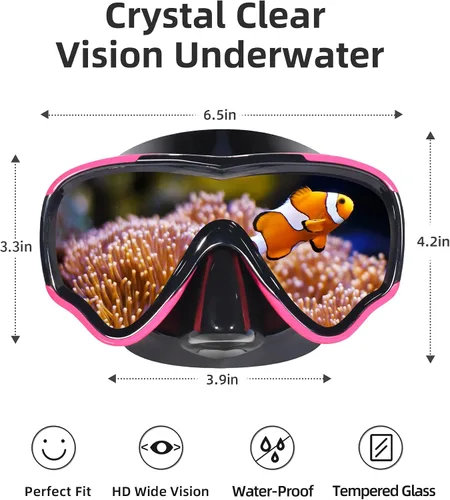 Miniatura 7 de EverSport Gafas de natación para adultos con cubierta para la nariz, máscara de buceo transparente antivaho amplia visión sin borrosidad