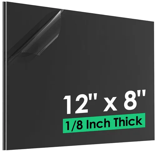 Miniatura 12 de Hoja de plástico ABS de 1/8 de pulgada de grosor - 12" x 12", tablero termoplástico rígido negro, superficie dual (texturizada y lisa) para señales