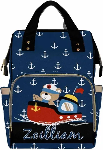 Miniatura 8 de Mochilas personalizadas con nombre personalizado para bebé, bolsa de pañales con monograma con bolsillos térmicos para adultos y niños, impermeable