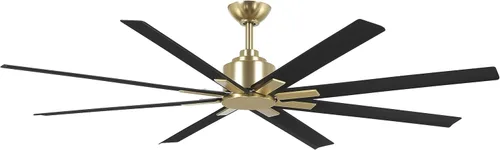 MINKA-AIRE F896-65-SBR/CL Xtreme H2O Ventilador de techo para exteriores con motor CC de 65 pulgadas con control remoto en acabado de latón suave
