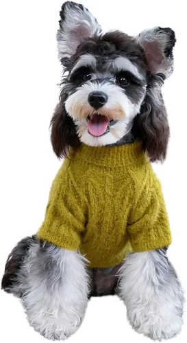 Miniatura 7 de CuteBone - Suéter de punto a rayas para perros, ropa de invierno de punto rosa para perros pequeños, gatos, niño, niña, atuendo para mascotas