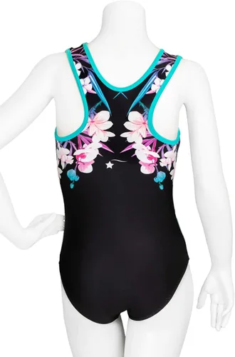 Miniatura 2 de Destira Leotardo de gimnasia para niñas, estilo espalda cruzada, tela suave, ropa atlética