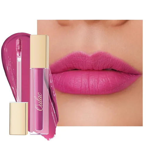 Miniatura 34 de Oulac Lápiz labial rojo líquido mate para mujer, lápiz labial de larga duración, impermeable, sin transferencia, fórmula cremosa de alta 【M08 1000