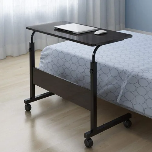Miniatura 3 de Mesa auxiliar con ruedas para sofá, portátil, portátil, soporte de escritorio para computadora portátil con ruedas, altura ajustable, bandeja de TV