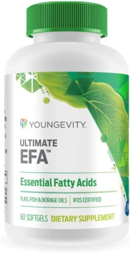 Youngevity Ultimate EFA - Suplemento Omega 3, 6 y 9 | Mezcla de aceites de borraja, lino y pescado | Apoya la salud cardíaca, cerebral y general |