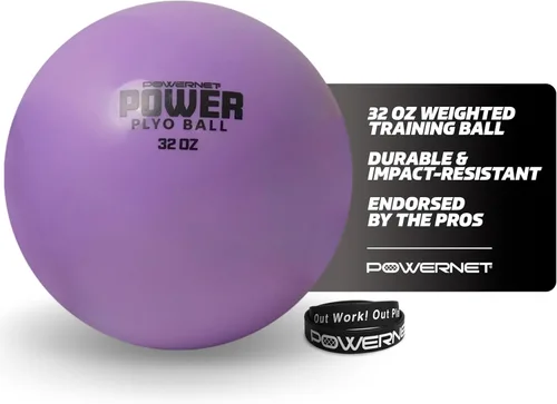 Miniatura 8 de PowerNet Power Plyometrics - Balón de entrenamiento de 16, 32 y 64 pesos, relleno de arena, aumenta la velocidad, codificado por colores, ideal