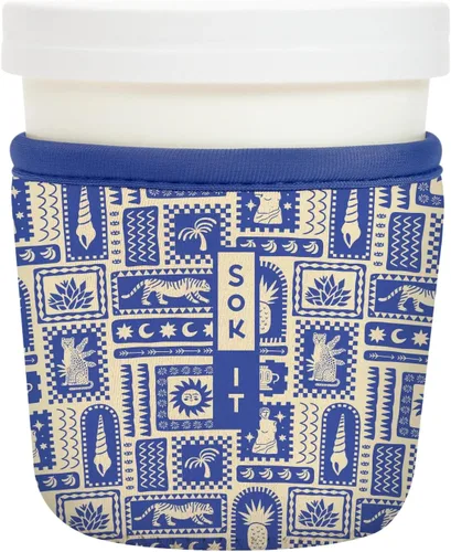 Miniatura 162 de Sok It IceCreamSok - Funda de neopreno aislada (flores abstractas, pintas de helado cónicas)