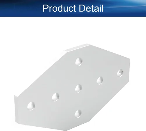 Miniatura 4 de Soporte de esquina, 1 placa de unión exterior de aleación de aluminio de 3.94 x 2.36 x 0.16 pulgadas (largo x ancho x T) con soporte de junta de 7