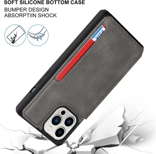 Miniatura 4 de Cavor Funda para iPhone 11 Pro Max con tarjetero, funda tipo cartera con tarjetero y tarjetero para iPhone 11ProMax, funda de piel sintética