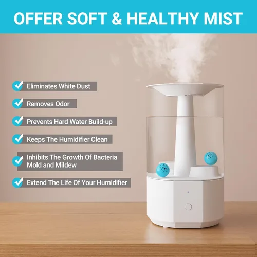 Miniatura 2 de Livatro Bola de limpieza del humidificador: combate el moho del humidificador y las bacterias con limpiador humidificador, evita la acumulación