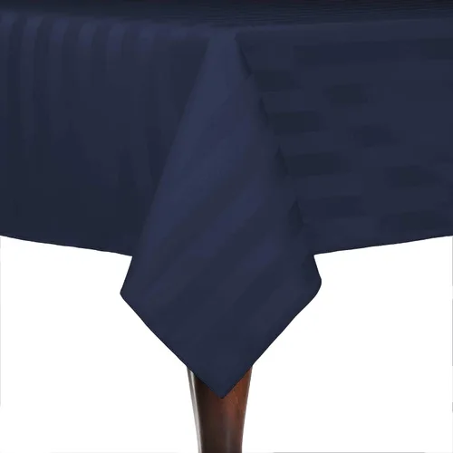 Miniatura 38 de Ultimate Textile Mantel rectangular de rayas satinadas, 59.8 x 90.2 in, color marrón oscuro