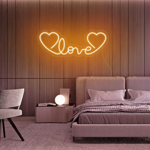 Miniatura 5 de Letrero de neón LED rosa con corazón de amor para boda, proponer matrimonio, día de la madre, día de San Valentín, decoración de pared, regulable
