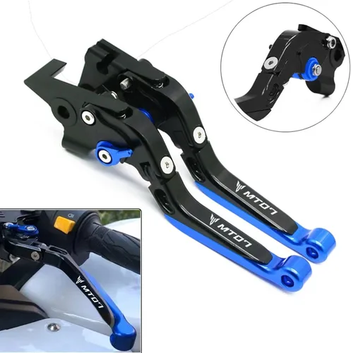 Miniatura 2 de Para Yamaha MT-07 FZ-07 FZ07 MT07 FZ 07 2014 2023 motocicleta ajustable plegable extensible embrague palancas de freno de embrague (color : 1)