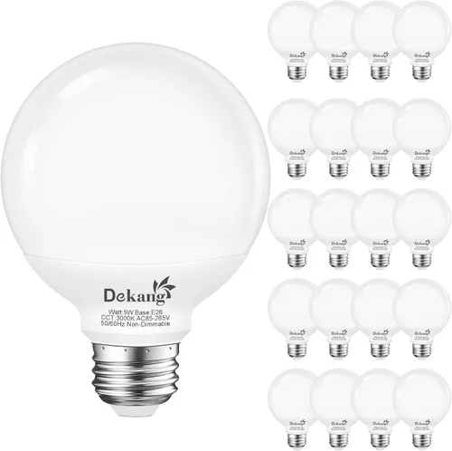Miniatura 14 de Paquete de 8 Bombillas de Luz para Baño con Base E26 de 3000K Blanco Suave, Bombillas LED Globo G25 Equivalente a Incandescente de 60 Vatios