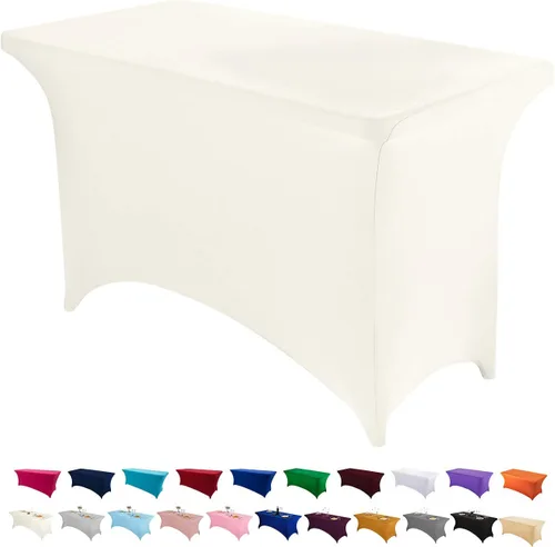 Miniatura 40 de Peomeise - Funda de mesa de elastano de 4 pies, mantel rectangular elástico de elastano (verde manzana, 4 pies)