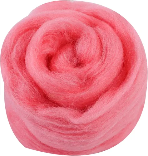 Miniatura 46 de 24 tipos de lana rosa, 4.23 oz (120 g), adecuado para fieltro húmedo y fieltro de aguja de telas hiladas de lana. Un paquete de prueba está Tonos