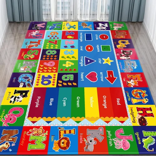 Miniatura 10 de Alfombra infantil para sala de juegos, alfombra educativa ABC, alfombra suave antideslizante para bebé, alfombra de juego para bebé, alfombra